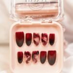 Crimson Marble Nails