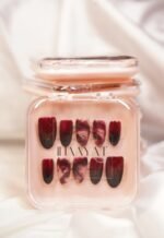 Crimson Marble Nails - Image 4