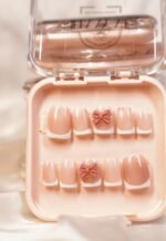 Blush Bow Nails - Image 2